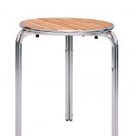 M0879 Table ronde aluminium | chêne