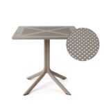 M1037 Table à pied central à 4 branches | plateau perforé