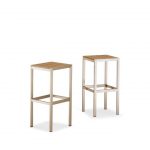 M1084 Tabouret haut en aluminium brossé