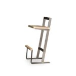 M1607 TABOURET HAUT DESIGN METAL ET BOIS
