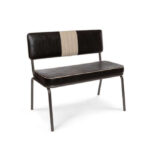 M1966 Banquette Vintage en Métal & Similicuir