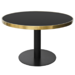 M3131 Table en verre & Finition or brossé